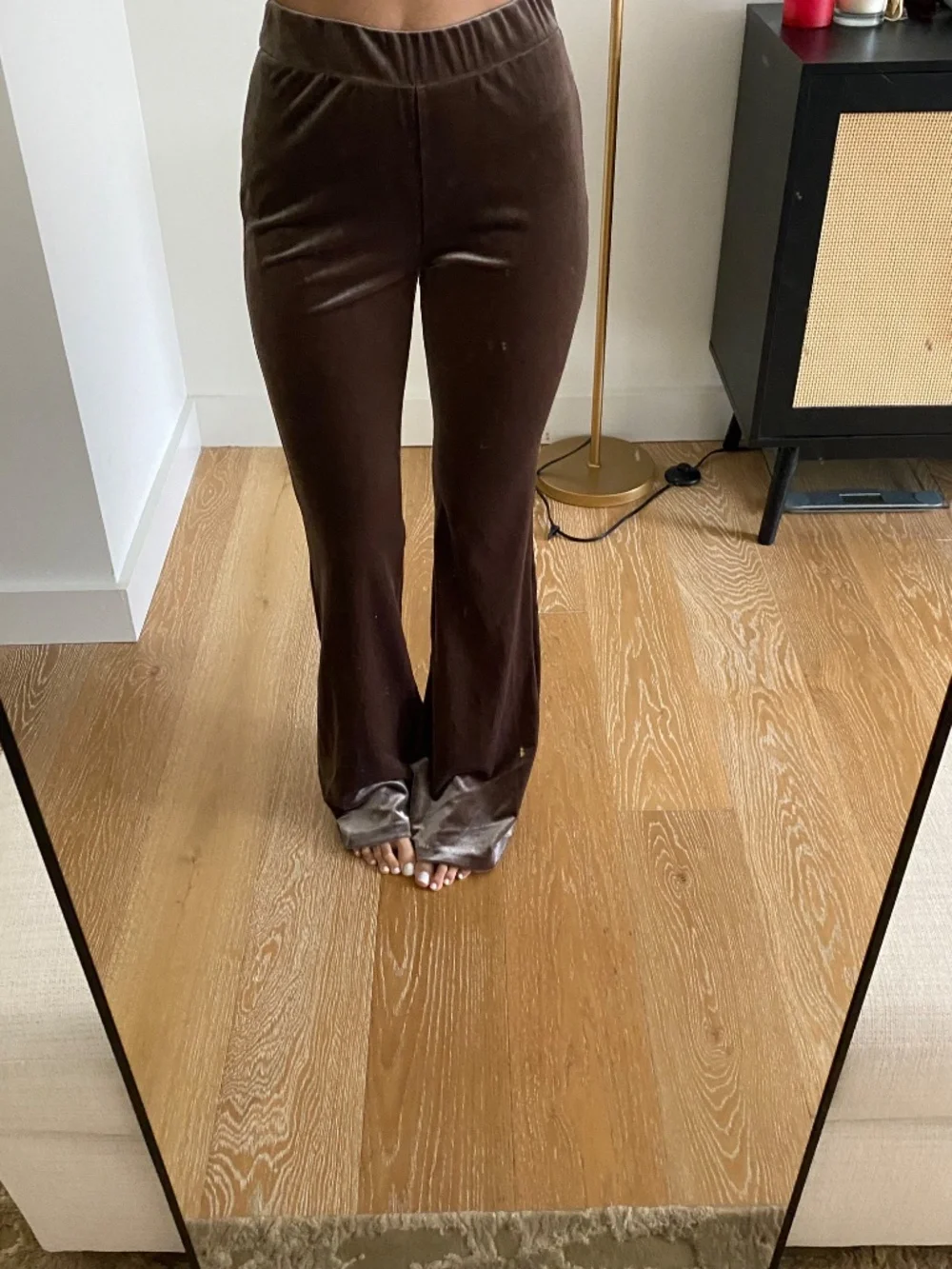 Zara Brown Velvet/ Velour Pants | Size XS